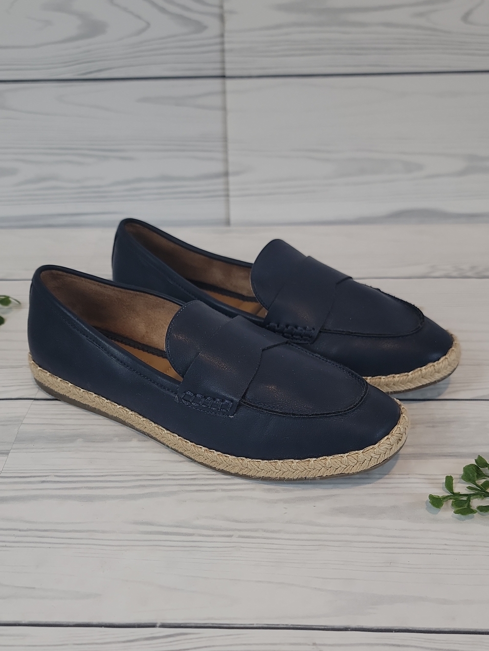 Tommy Bahama Karly Navy Espadrille Penny Loafers Womens Size 8